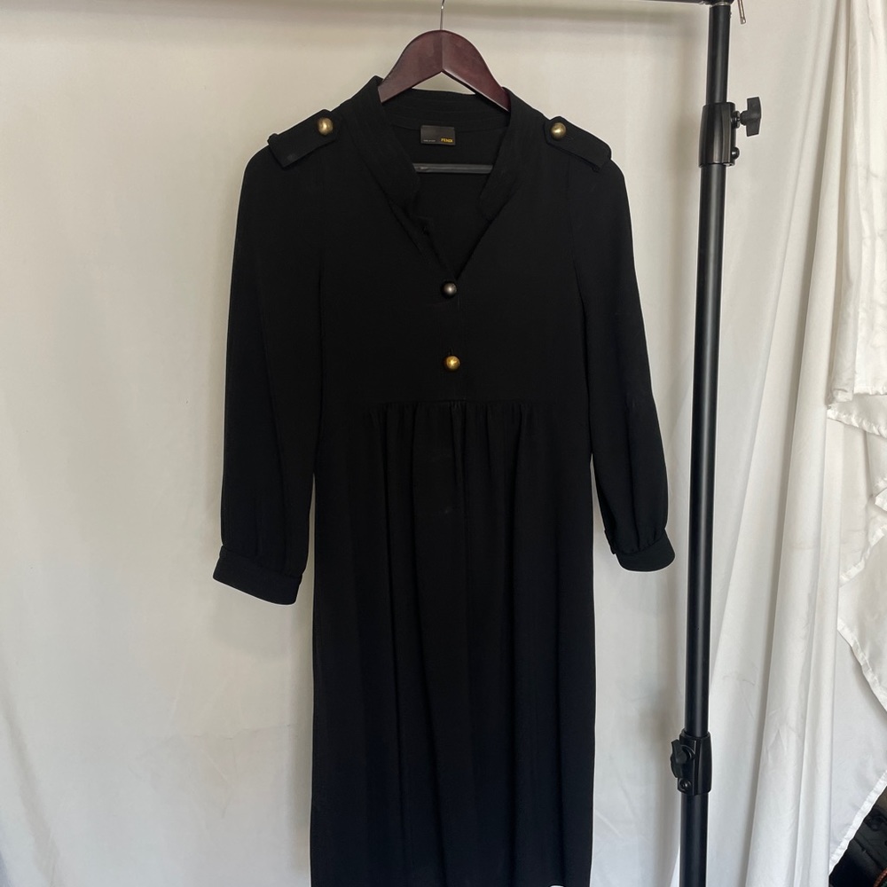 Authentic Vintage Fendi Black Babydoll Dress - Picture 2 of 10
